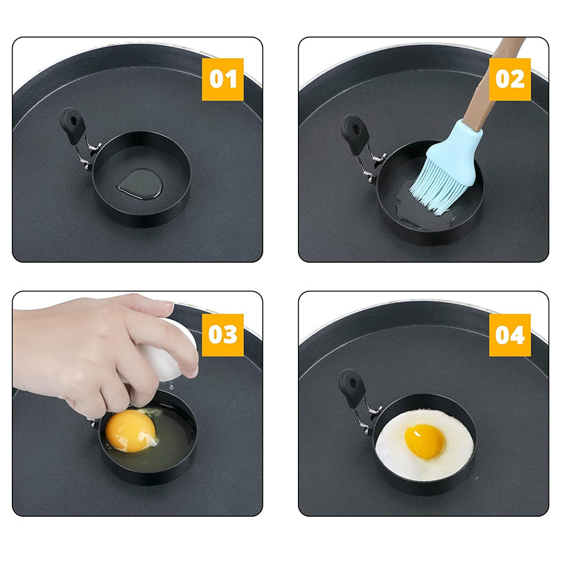 COOKOZZY Stainless Steel Nonstick Egg Rings - Set of 4