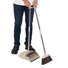 Load image into Gallery viewer, CLEANFOK Height Adjustable Broom and Dustpan Set - Khaki