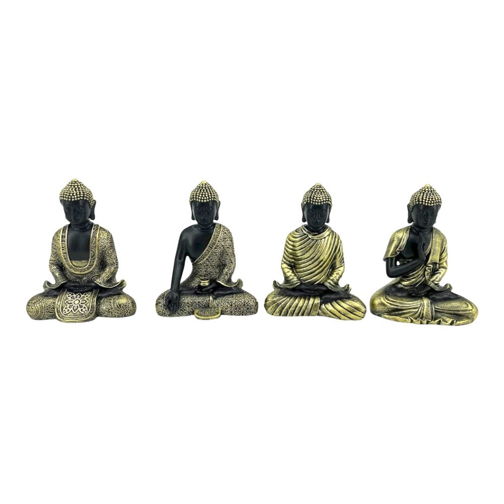 Buddha Statues - Gold/Black (Set of 4 )