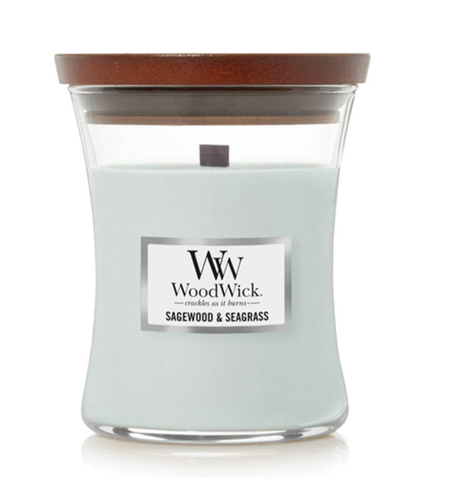 Woodwick: Sagewood & Seagrass Candle (Medium)