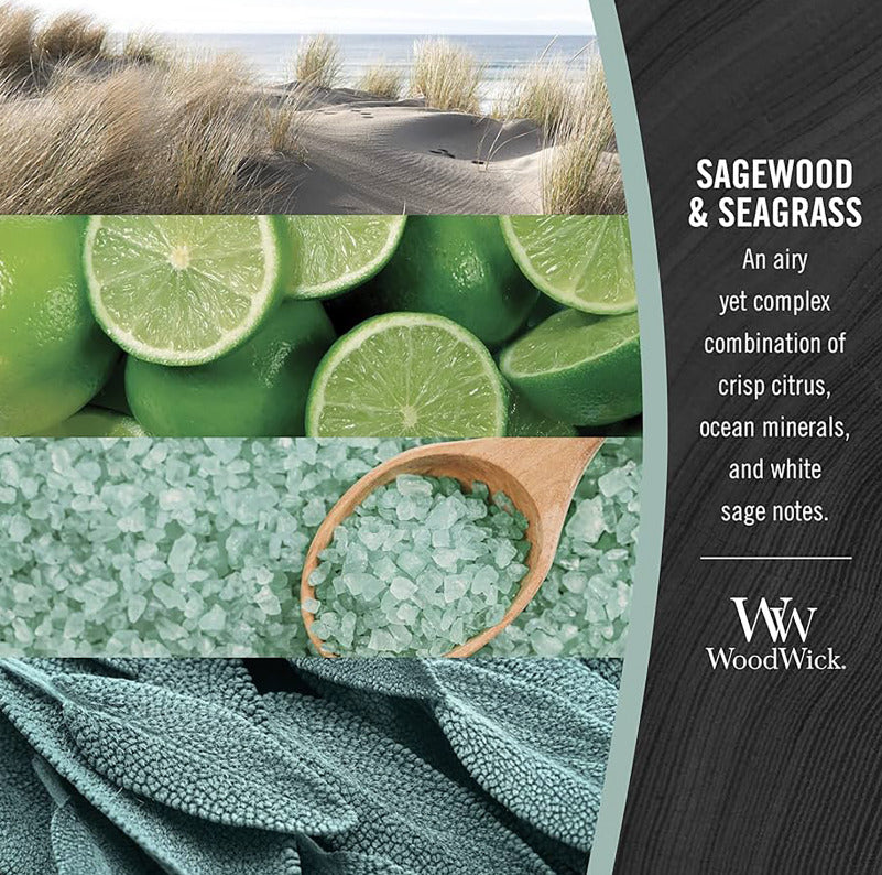 Woodwick: Sagewood & Seagrass Candle (Medium)