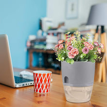 Load image into Gallery viewer, Set of 3 Self Watering Planter Pots - Grey