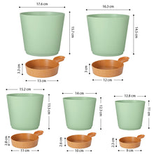 Load image into Gallery viewer, GREENHAVEN Set of 5 Self Watering Planters with Drainage Hole - Green