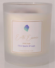 Load image into Gallery viewer, Crystal Soy Wax Candle - White Sage, Clear Quartz &amp; Lapis