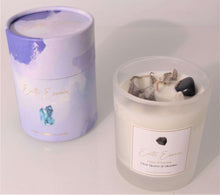 Load image into Gallery viewer, Crystal Soy Wax Candle - White Sage, Vetiver, Patchouli, Clear Quartz &amp; Obsidian