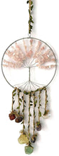 Load image into Gallery viewer, Crystal Tree of Life Dreamcatcher - Rose Quartz (7 Chakras)
