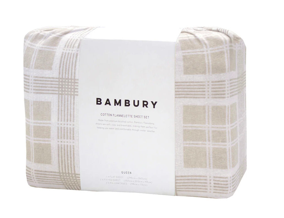 Bambury: Enid Flannelette Sheet Set (Queen)