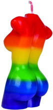 Load image into Gallery viewer, Female Body Candle Rainbow Pride