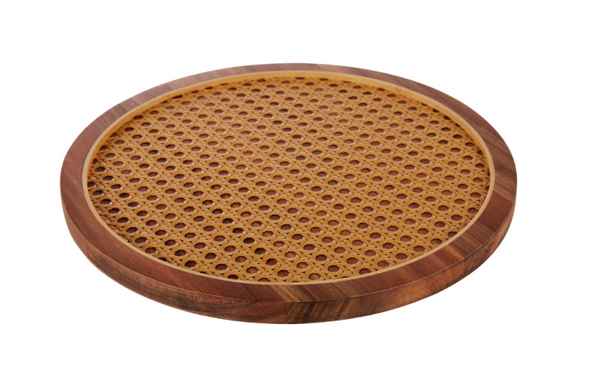 Amalfi: Acacia & Rattan Round Serving Board