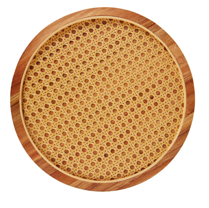 Amalfi: Acacia & Rattan Round Serving Board