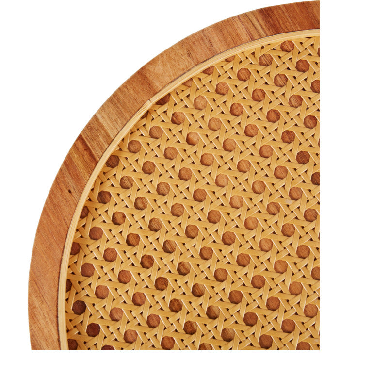 Amalfi: Acacia & Rattan Round Serving Board