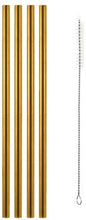 Load image into Gallery viewer, Maxwell &amp; Williams: Cocktail &amp; Co Reusable Wide Straw With Brush Set - Gold (Set of 4)