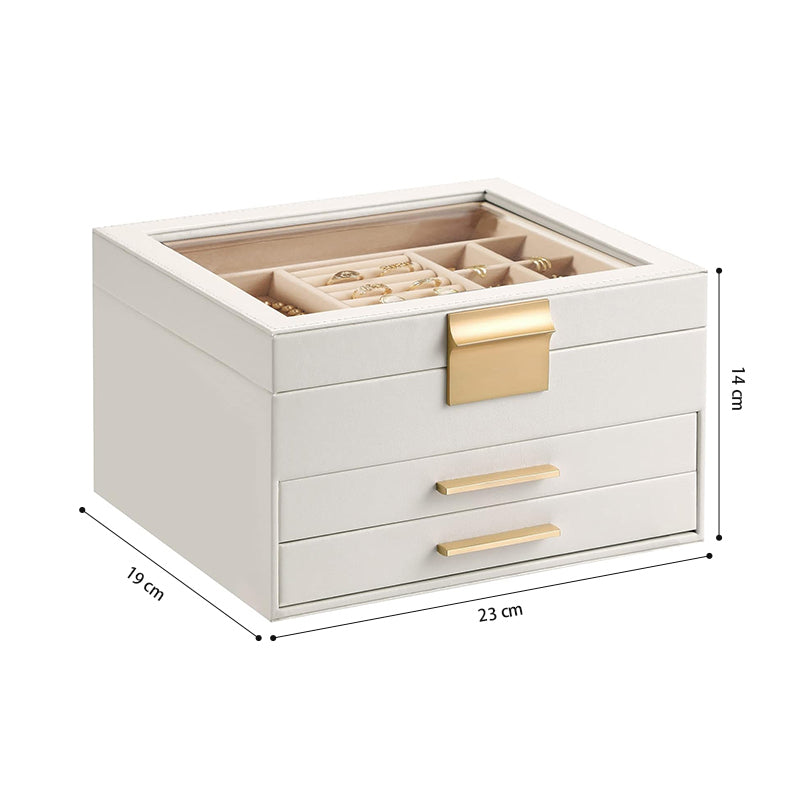 STORFEX 3-Layer Jewellery Organizer with 2 Drawers