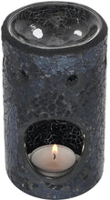 Load image into Gallery viewer, Mt Meru: Black Pillar Crackle Glass Oil Burner