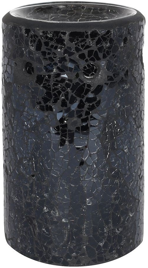 Mt Meru: Black Pillar Crackle Glass Oil Burner