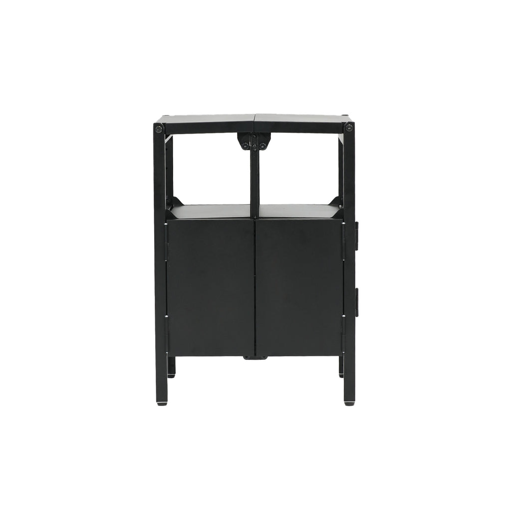 Fraser Country Metal Faster Setup Foldable Double Door TV Cabinet - Black