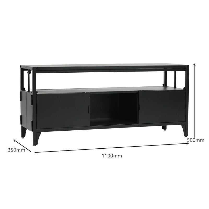 Fraser Country Metal Faster Setup Foldable Double Door TV Cabinet - Black