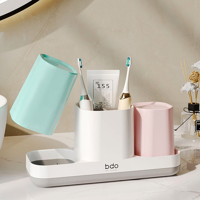 Toothbrush Holder with 2 Cups - Coloured