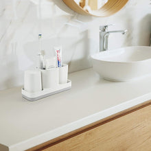 Load image into Gallery viewer, Toothbrush Holder with 2 Cups - White