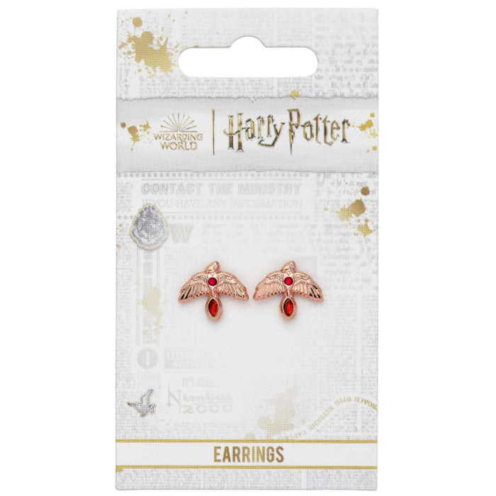 The Carat Shop: Harry Potter - Rose Gold Plated Fawkes Stud Earrings