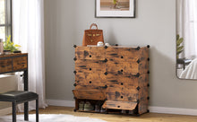 Load image into Gallery viewer, SONGMICS Modular Interlocking Plastic Shoe Rack with Doors - Rustic Brown