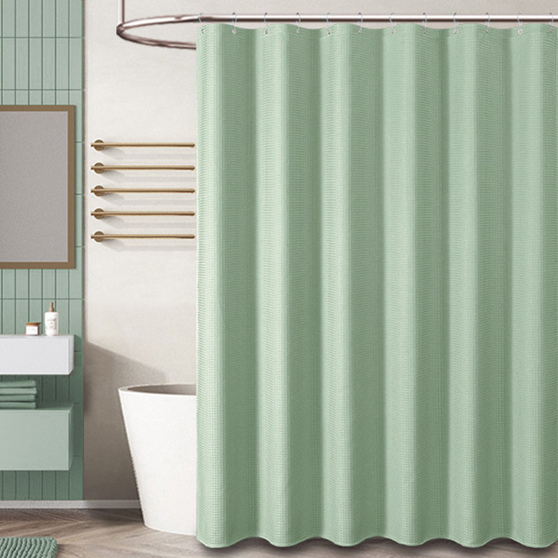 COMFEYA Waffle Weave Long Fabric Shower Curtain - Green