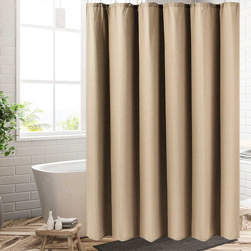 COMFEYA Waffle Weave Long Fabric Shower Curtain - Khaki