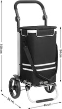 Load image into Gallery viewer, SONGMICS Foldable Shopping Cart with Insulated Cooling Bag - Black