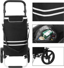 Load image into Gallery viewer, SONGMICS Foldable Shopping Cart with Insulated Cooling Bag - Black