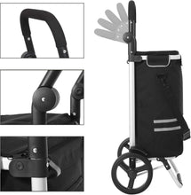 Load image into Gallery viewer, SONGMICS Foldable Shopping Cart with Insulated Cooling Bag - Black