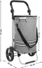 Load image into Gallery viewer, SONGMICS Foldable Shopping Cart with Insulated Cooling Bag - Grey