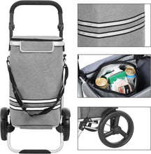 Load image into Gallery viewer, SONGMICS Foldable Shopping Cart with Insulated Cooling Bag - Grey