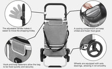 Load image into Gallery viewer, SONGMICS Foldable Shopping Cart with Insulated Cooling Bag - Grey