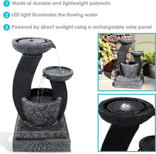 Load image into Gallery viewer, Outdoor Freestanding Solar Birdbath &amp; Cascading Fountain with Pump &amp; LED Light - Charcoal Blue - Fraser Country