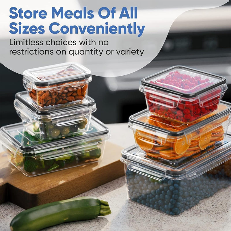 STORFEX Plastic Food Storage with Lids - 24 Pack
