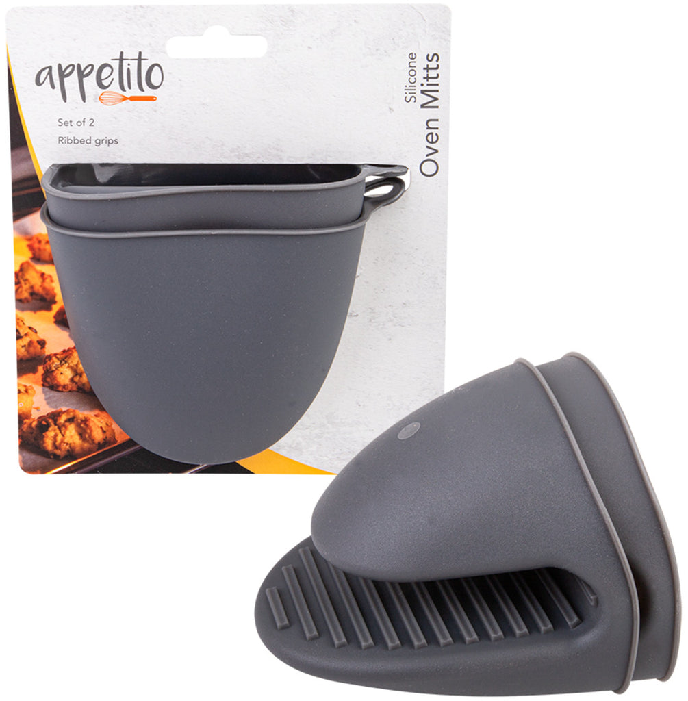 Appetito: Silicone Oven Mitts - Charcoal (Set of 2)