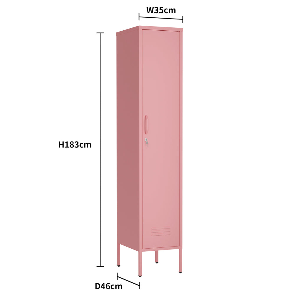 Fraser Country Milan Metal Locker Storage Cabinet - Pink