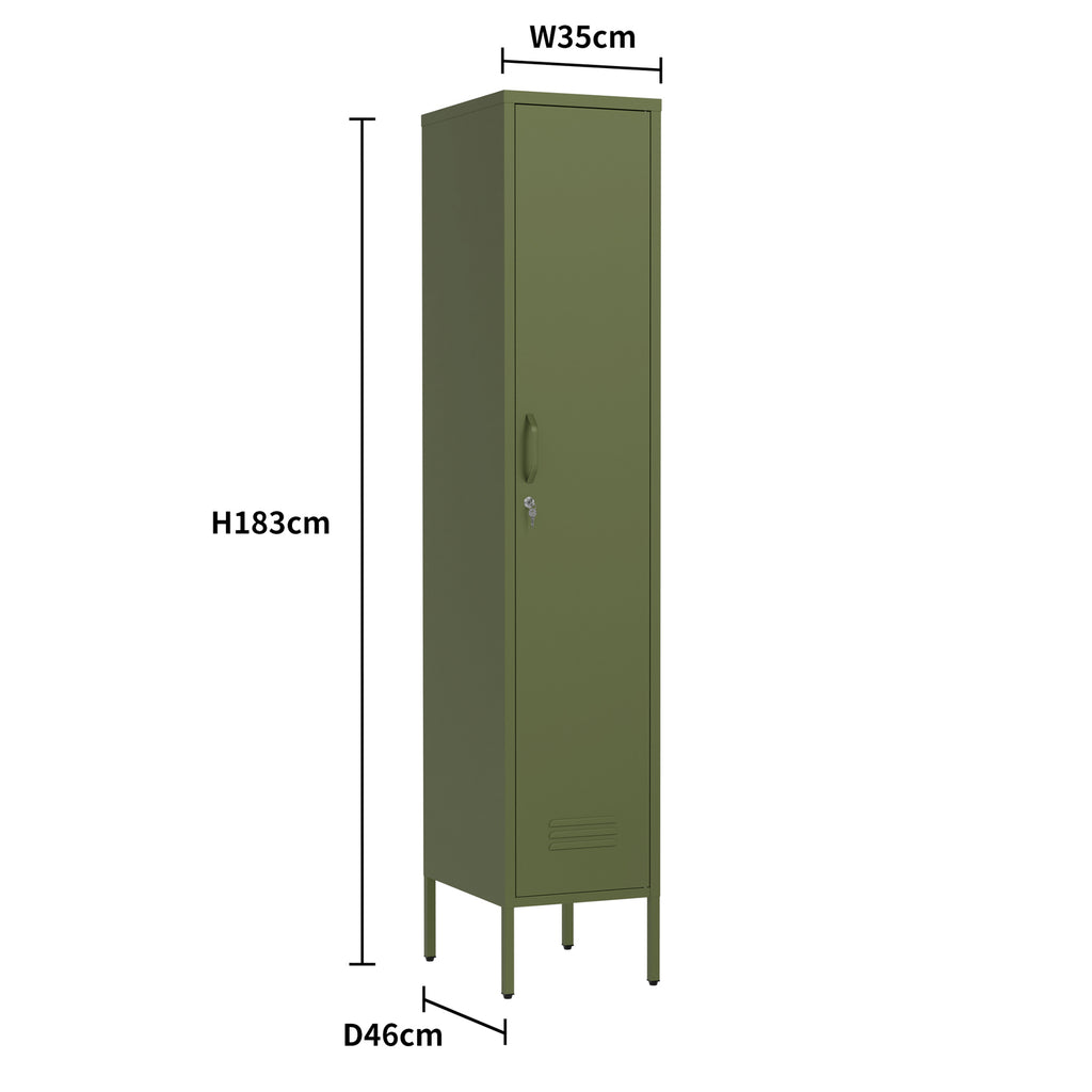 Fraser Country Milan Metal Locker Storage Cabinet - Olive Green