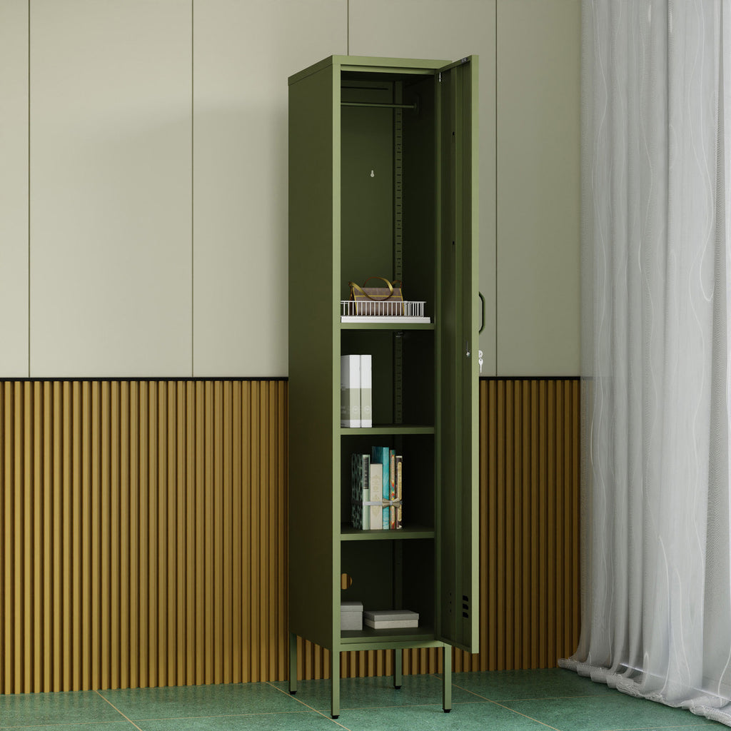 Fraser Country Milan Metal Locker Storage Cabinet - Olive Green