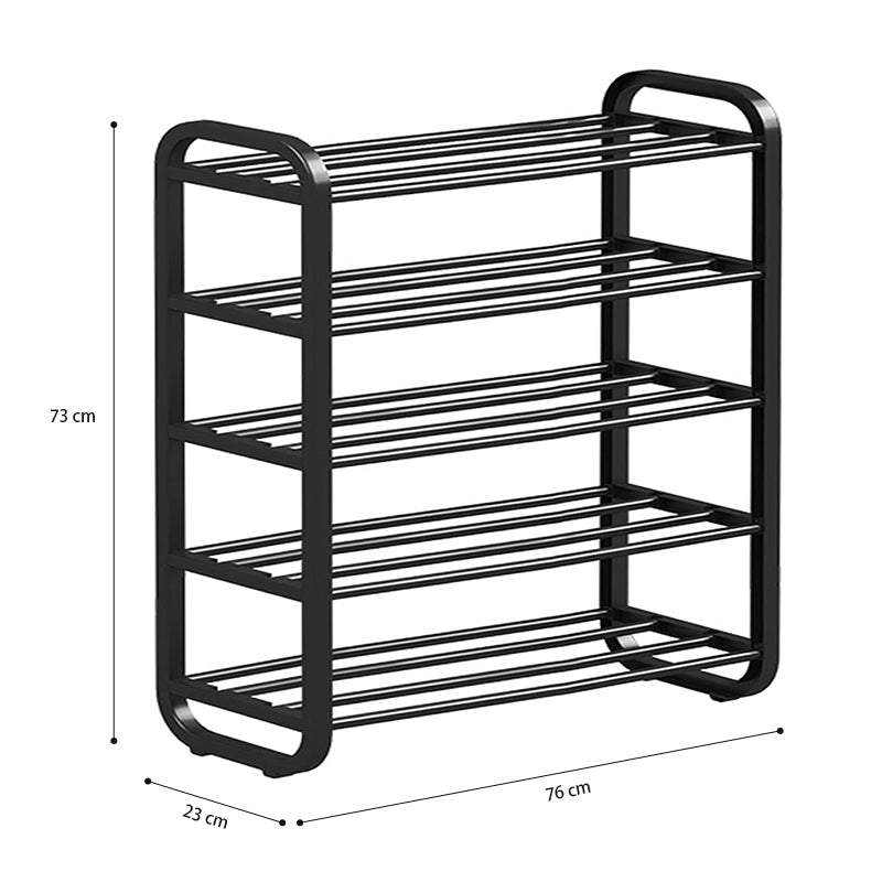 STORFEX 5-Tier Stackable Shoe Rack - Black