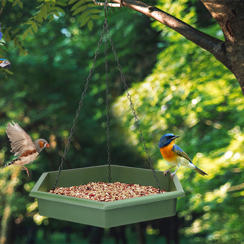 GREENHAVEN 2 in 1 Hanging Bird Feeder & Bird Bath - Green