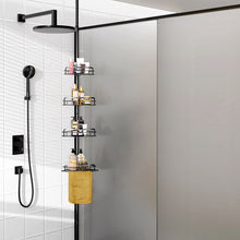 Load image into Gallery viewer, STORFEX 4 Tier Adjustable Shower Corner Shelves - Black