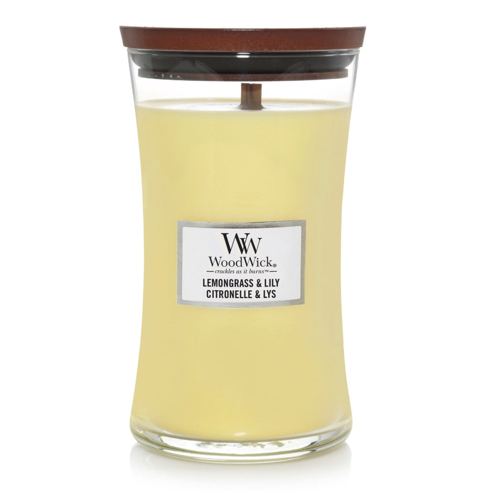 WoodWick: Hourglass Candle - Lemongrass & Lily (Large)