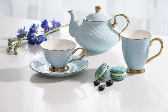 Ashdene: Ripple Powder Blue Teapot