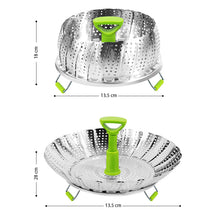 Load image into Gallery viewer, COOKOZZY Stainless Steel Vegetable Steamer Basket - (18 to 28CM)