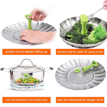 Load image into Gallery viewer, COOKOZZY Stainless Steel Vegetable Steamer Basket - (18 to 28CM)