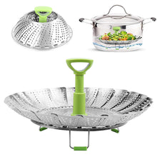 Load image into Gallery viewer, COOKOZZY Stainless Steel Vegetable Steamer Basket - (18 to 28CM)