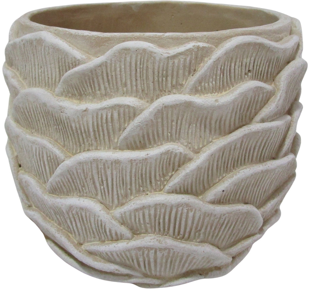 Rogue Organic Textured Planter - Cream (20x20x16cm)