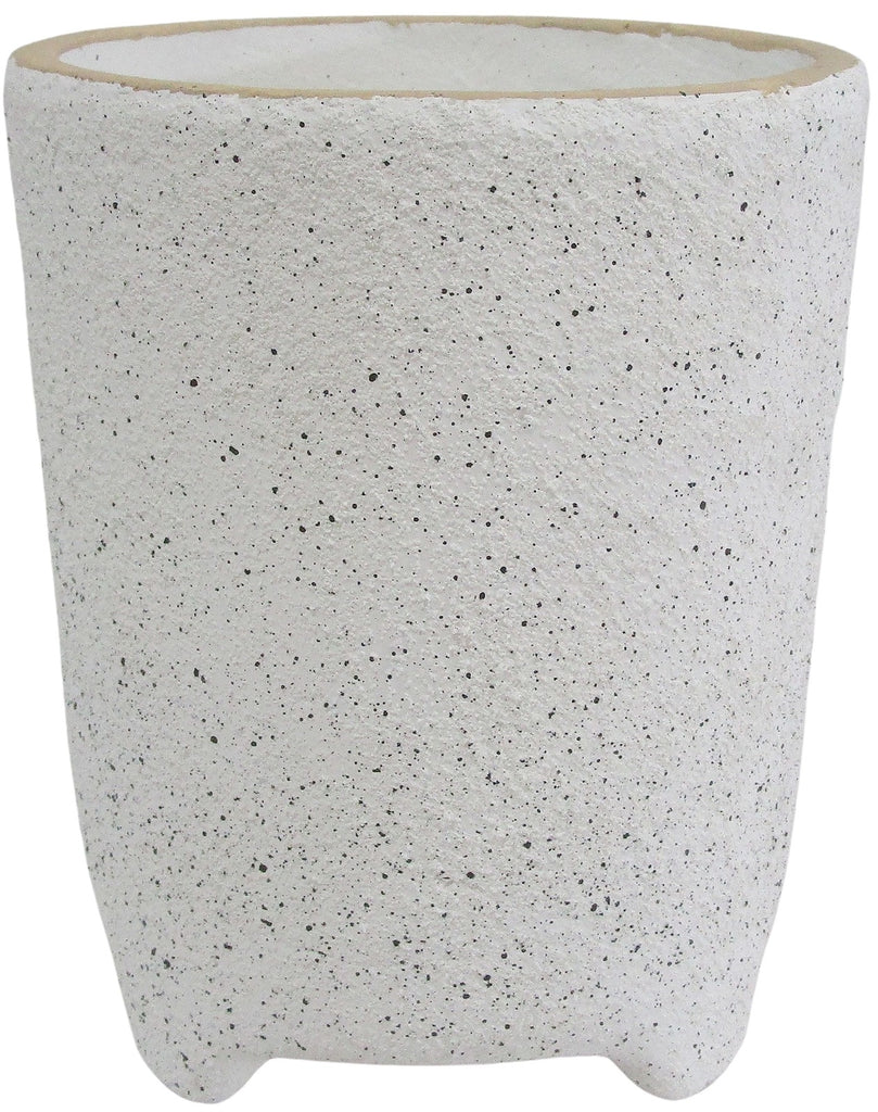 Rogue Textured Terracota Planter - White (18x18x23cm)