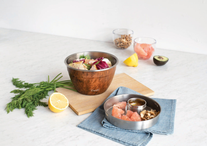 Swell: Teakwood Salad Bowl Kit (1.9L) - S'Well